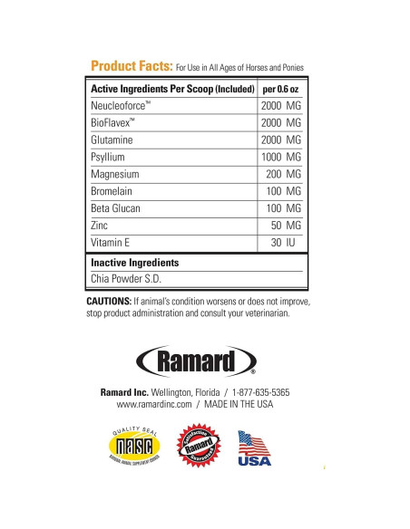 Suplemento Ramard Total Calm y Focus para Caballos 0.51 kg Suplemento Ramard Total Calm y Focus para Caballos 0.51 kg