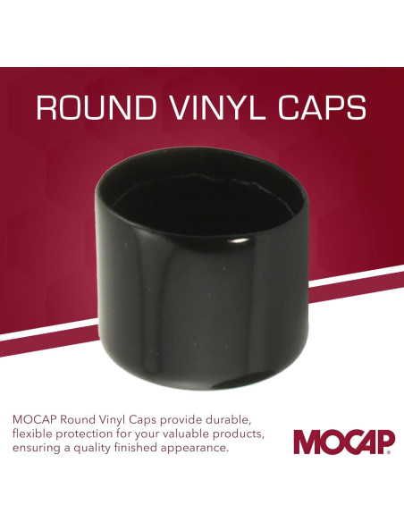 Tapas Redondas de Vinilo MOCAP 4.45 cm x 3.81 cm - Paquete de 10