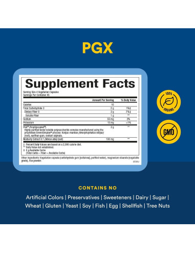 Cápsulas Vegetarianas PGX WellBetX Plus Morera 180 Unidades