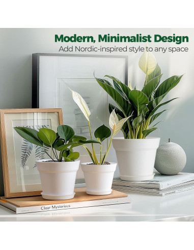 Macetas T4U de 10 cm Paquete de 8 con Plato y Drenaje