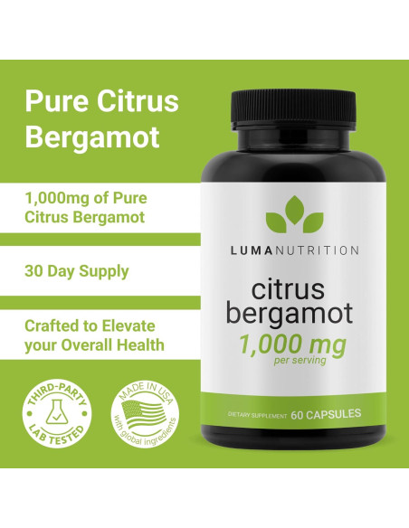 Suplemento de Bergamota Cítrica Luma Nutrition 1000mg 60 Cápsulas