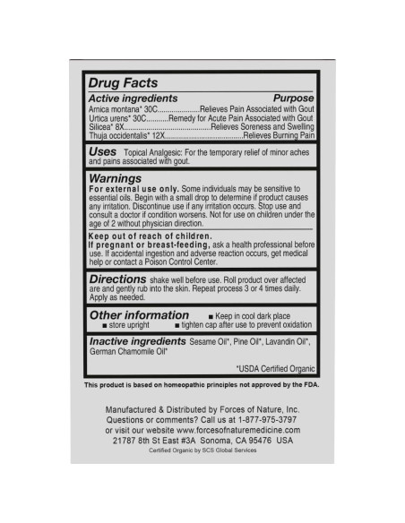 Alivio Natural de Gota Fuerzas de la Naturaleza 4ml