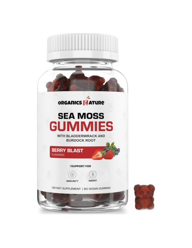 Gomitas de Musgo Marino Orgánico New Age 60 Unidades Sabor Bayas