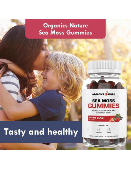 Gomitas de Musgo Marino Orgánico New Age 60 Unidades Sabor Bayas