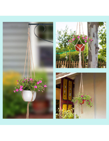 Soporte para Plantas EBOOT 2 Pack 120 cm Yute Natural 4 Patas