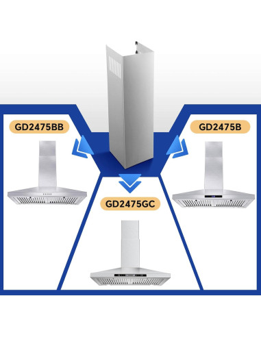 Extensión Chimenea Acero Inoxidable SNDOAS GD24 80 cm Plata