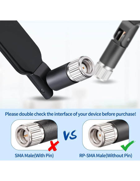 Antena Celular 4G LTE Bingfu 6dBi RP-SMA Macho Omni-direccional