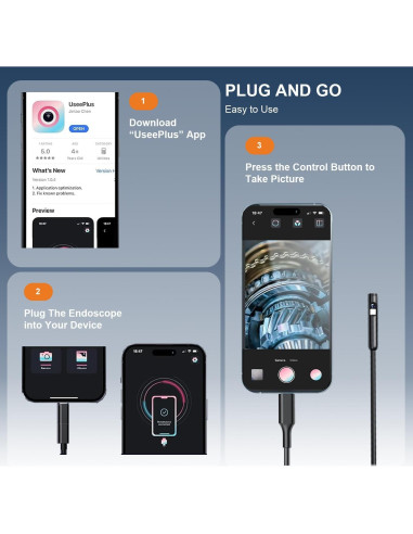 Cámara de Inspección BORESCOPE Doble Lente HD 3MP 5m