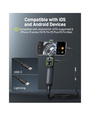 Endoscopio Articulado Bidireccional Anykit 1920P HD 1.2M IP67