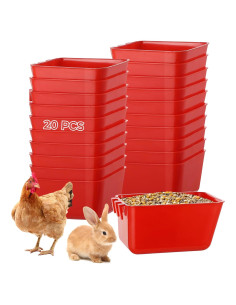 20 Tazas de Alimentación Colgantes Tideme para Aves 473 ml