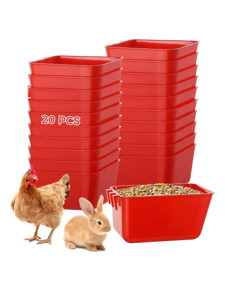 20 Tazas de Alimentación Colgantes Tideme para Aves 473 ml