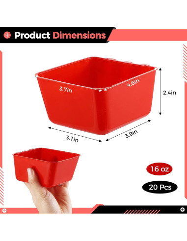 20 Tazas de Alimentación Colgantes Tideme para Aves 473 ml