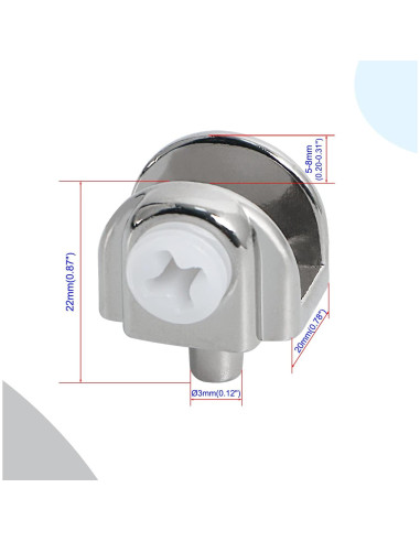 Soporte de Estante de Vidrio Aopin K117, 4 Piezas, 5-8 mm