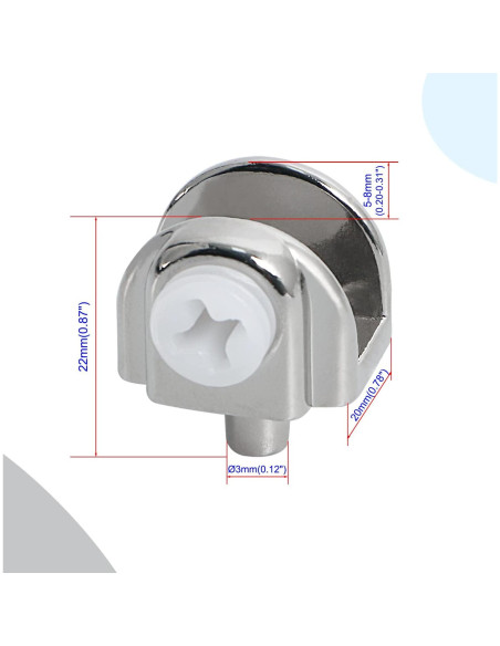 Soporte de Estante de Vidrio Aopin K117, 4 Piezas, 5-8 mm