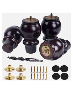 Patas de Madera Xlroaafs 5 Pulgadas Marrón Juego de 4