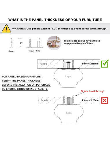 Patas de Madera Xlroaafs 5 Pulgadas Marrón Juego de 4