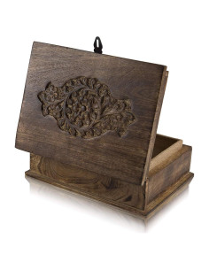 Caja de Joyería Decorativa de Madera Hecha a Mano 20x15cm