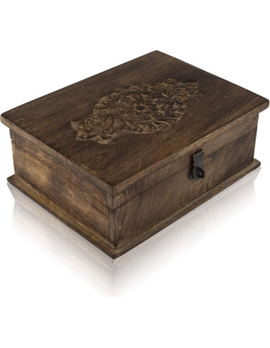 Caja de Joyería Decorativa de Madera Hecha a Mano 20x15cm