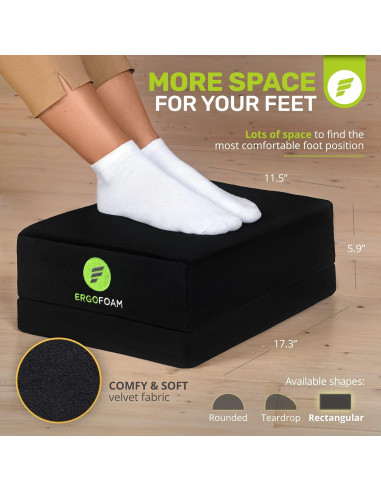 Reposapiés Ajustable ErgoFoam - Espuma Alta Densidad 43.9x29.2cm