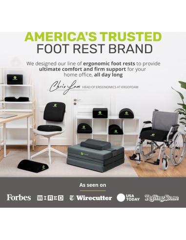 Reposapiés Ajustable ErgoFoam - Espuma Alta Densidad 43.9x29.2cm