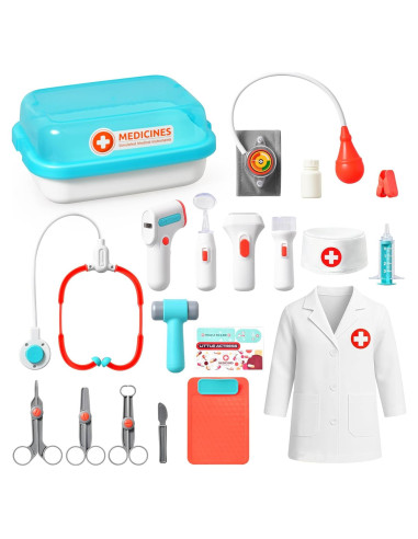 Kit de Doctor para Niños QIZHENXX 15 Piezas con Estetoscopio