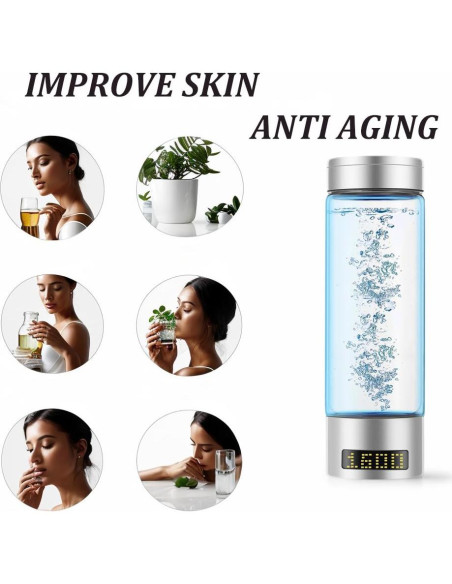 Botella de Agua de Hidrógeno Yzawotk 400ml Portátil de Vidrio Botella de Agua de Hidrógeno Yzawotk 400ml Portátil de Vidrio