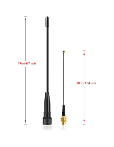 Antena de Látigo Slinkdsco 17cm 10dBi SMA Macho para LoRa 915MHz