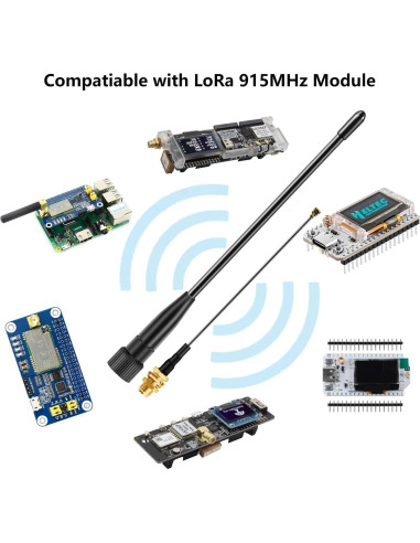 Antena de Látigo Slinkdsco 17cm 10dBi SMA Macho para LoRa 915MHz