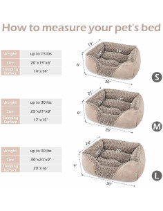 Cama ortopédica para perros INVENHO L 76.2x61cm lavable antideslizante 2