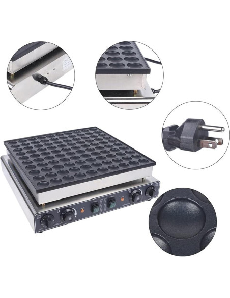 Máquina de Waffles Eléctrica InSyoForeverEC 3400W 100PCS