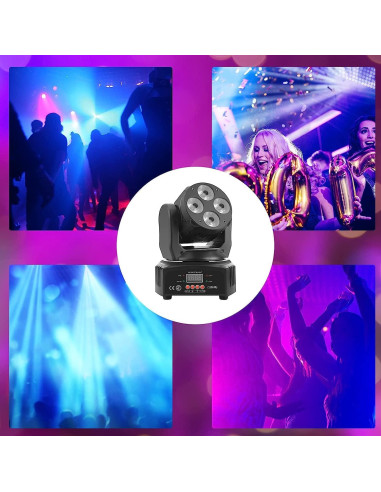 Luces DJ 50W RGBWA UV ZU&RU Mini Cabeza Móvil DMX 18cm