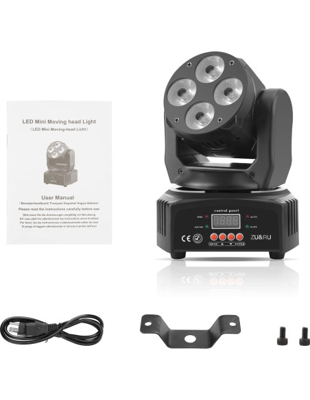 Luces DJ 50W RGBWA UV ZU&RU Mini Cabeza Móvil DMX 18cm