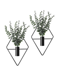 Juego de Macetas Colgantes Jexine con Eucalipto Artificial 4 Pzs