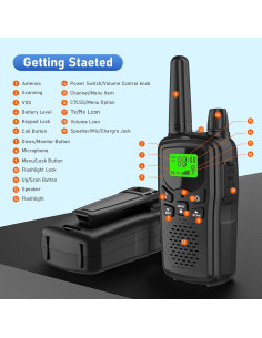 Walkie Talkies Erelis de Largo Alcance 22 Canales VOX Negro 2