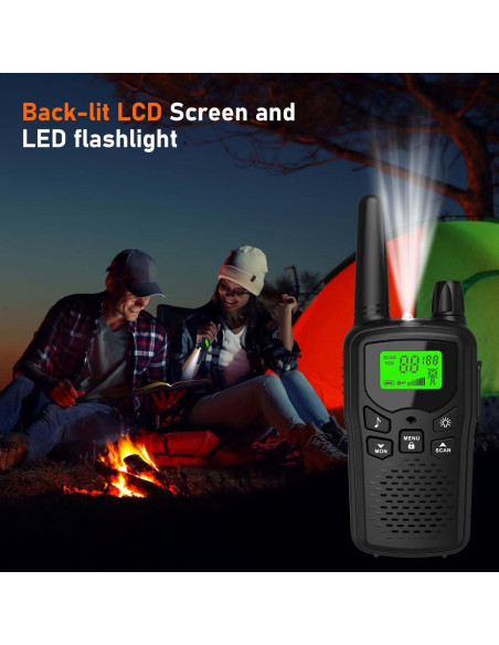 Walkie Talkies Erelis de Largo Alcance 22 Canales VOX Negro