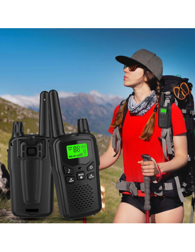 Walkie Talkies Erelis de Largo Alcance 22 Canales VOX Negro