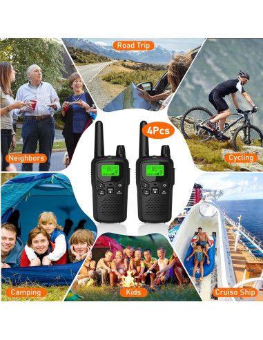 Walkie Talkies Erelis de Largo Alcance 22 Canales VOX Negro