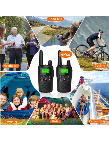 Walkie Talkies Erelis de Largo Alcance 22 Canales VOX Negro