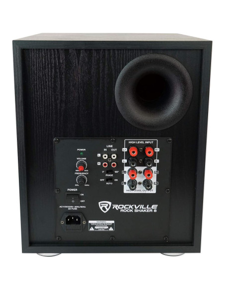 Amplificador Bluetooth Rockville BluTube LED 70W + 2 Altavoces 8" + Subwoofer 8"