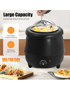 Olla de Sopa Eléctrica Ageanbri 10L 400W Acero Inoxidable 2