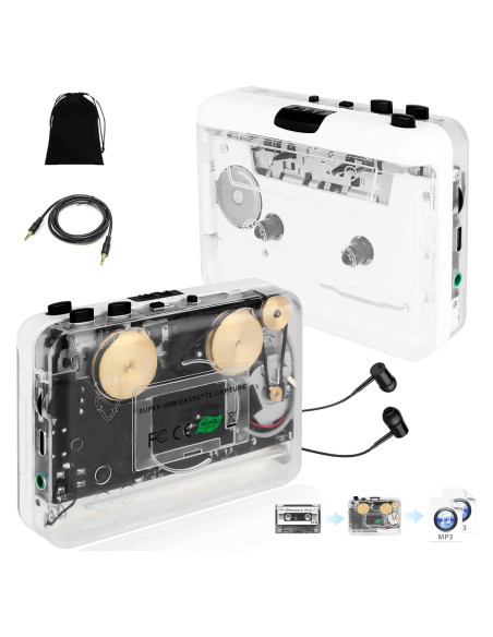Reproductor de Cassettes Janryzone a MP3 con Auriculares