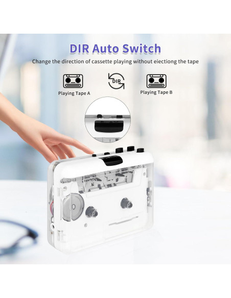 Reproductor de Cassettes Janryzone a MP3 con Auriculares