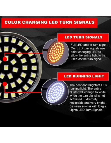 Señales de Giro LED Eagle Lights con Lentes Claros para Honda Valkyrie 1997-2000