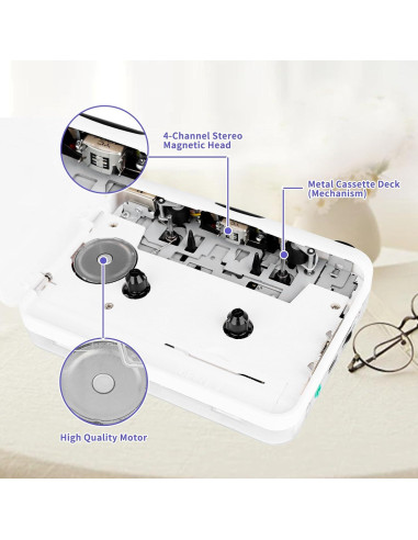 Reproductor de Cassettes Janryzone a MP3 con Auriculares