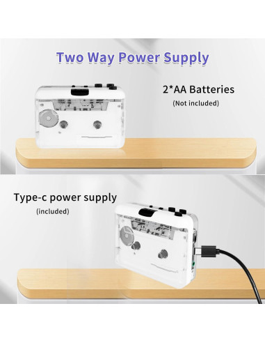 Reproductor de Cassettes Janryzone a MP3 con Auriculares