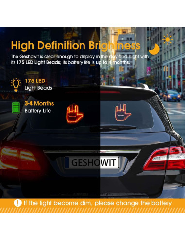 Luz de Dedo LED Bicboz para Coche con Control Remoto - Accesorio Divertido