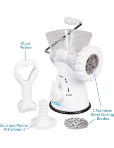 Picadora de Carne Manual CucinaPro con 2 Placas de Acero Inoxidable 2