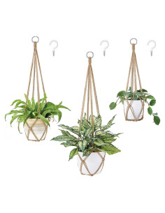 Juego de 3 colgadores de plantas macramé Dahey 58.4-88.9 cm