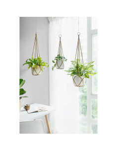 Juego de 3 colgadores de plantas macramé Dahey 58.4-88.9 cm 2