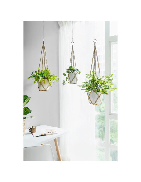 Juego de 3 colgadores de plantas macramé Dahey 58.4-88.9 cm